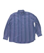 George Men&#39;s Faux Suede Blue with Stripes Shirt Soft XL 46/48 - $17.06 CAD