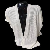 LOFT Womens Off White Open Front Open Weave Vest Sleeveless Cardigan Size XS - $11.26