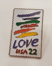USPS Love Postage Stamp Pin Vintage 1984 Lapel Hat Vest Pin Pinchback Marck Co. - £13.07 GBP