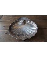 VINTAGE Family Crest CRESCENT SILVER PLATED SCALLOP SHELL BOWL FISH FEET... - £61.38 GBP