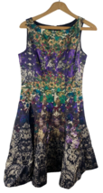 Dressbarn Dress 4 Fit &amp; Flare Floral Print Cocktail Fancy Party Art to Wear - $46.53