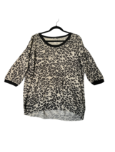 WILFRED Womens Sweater Animal Print Silk &amp; Cashmere Knit Tan/Brown Size Large - £14.41 GBP