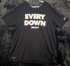 Nike T Shirt Mens Size XL Black Cotton Short Sleeve Crew Neck Every Down Logo - £9.87 GBP