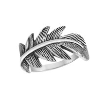 Nature&#39;s Transcending Treasure Feather Sterling Silver Ring-9 - £9.79 GBP