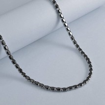 24 Ct Oval Cut Black Spinel Lab-Created Women Tennis Necklace 18&quot; IN 925 Silver - £313.74 GBP