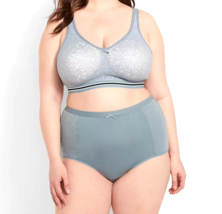 Lane Bryant CACIQUE Cotton HIGH WAIST Lace Trim Panty BLUE GRAY Plus 22/... - $15.03