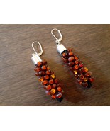 Ruby colored Czech glass kumihimo earrings (item 108) - $20.58 CAD