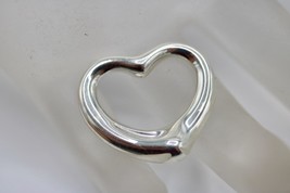 Tiffany &amp; Co. Elsa Peretti 21mm Open Heart Sterling Silver Pendant ONLY - $210.03