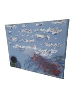 Hand Painted Art Artwork Painting Paint Fish Water Clouds Sky ? 8&quot;x 10&quot; - £15.52 GBP