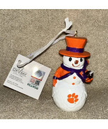 NCAA Licensed Clemson Tigers Orange White Snowman Pawprint Christmas Orn... - $16.99