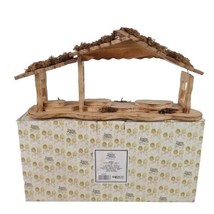 Enesco Wooden Rustic Nativity Stable Manger Creche Christmas Decor 624217 Rare - £23.59 GBP
