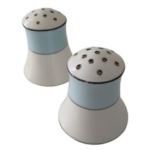 Noritake Salt Pepper Shakers Morimura Antique Blue White Stripe Handpainted - £27.90 GBP