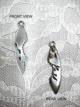 New Shark Bite Surfboard &amp; Footprints W Lizard &amp; Fins On Rear Pendant Necklace - £6.69 GBP