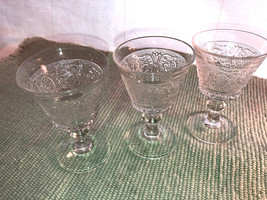 3 Vintage Crystal Sandwich Cordial Tumblers Depression Glass 4 Inch - £11.98 GBP