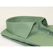 Mens Shirt Hankie CASILA Turkey Cotton Blend Long Sleeves 501770-07 Solid Green image 4