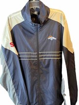 NFL Team Apparel Reebok Men’s L Navy Denver Broncos Full Zip Windbreaker Jacket - £19.78 GBP