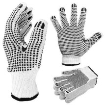 12 Pairs PVC Double Side Dot String Gloves Medium Protective String Knit - £17.58 GBP