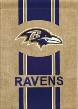 Baltimore Ravens Large Burlap House Flag 28" X 44" - £23.67 GBP