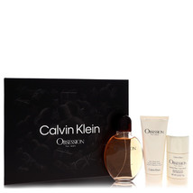 Obsession Cologne By Calvin Klein Gift Set 4.2 oz Eau De Toilette Spray + 3.4 Af - £44.85 GBP