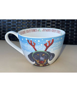 Portobello by Design Christmas Seasons Greetings Dachshund Reindeer Over... - £10.21 GBP
