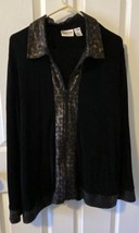 Chicos Travelers Size 2 Black Cardigan Jacket with Pants - £23.33 GBP