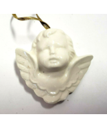 Victorian Cherub Angel head Bisque porcelain Christmas Ornament - $1.50