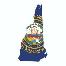New Hampshire State Map Outline with Flag Sticker, Decal, Vacation Sticker - £2.86 GBP+