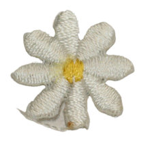 Spring Flower Daisy Tiny Embroidery Iron On Patch White - £7.09 GBP