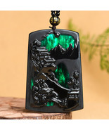 Hill and House Landscape Natural Natural Black Jade Beautiful View Penda... - £80.67 GBP