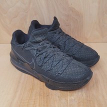 Nike LeBron 17 Men’s Shoes Sz 8.5 M Low Triple Black  Basketball Sneakers XVII - £78.53 GBP