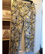 NWT Ladies SPORT HALEY Yellow Gray &amp; Black Swirl Capris Ankle Pants size... - $705.56 MXN