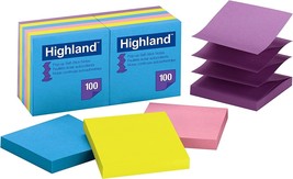 Highland Self-Stick Notes, 3 x 3, Bright Colors, 12 Pads (MMM6549PUB) - £10.76 GBP