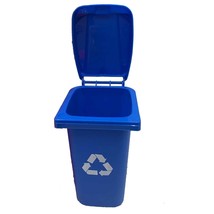 Elf Doll Size Blue Recycle Trash Can Bin Office Holder Prop Dollhouse Accessory - £3.77 GBP