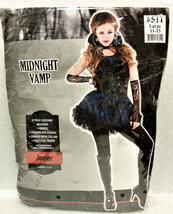 Midnight Vamp Halloween Costume Junior Sz L 11-13 5 Pc Set - £17.04 GBP