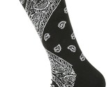 Men&#39;s Bandana Casual Crew Socks (Sock Size:9-13, Black) - £7.89 GBP+