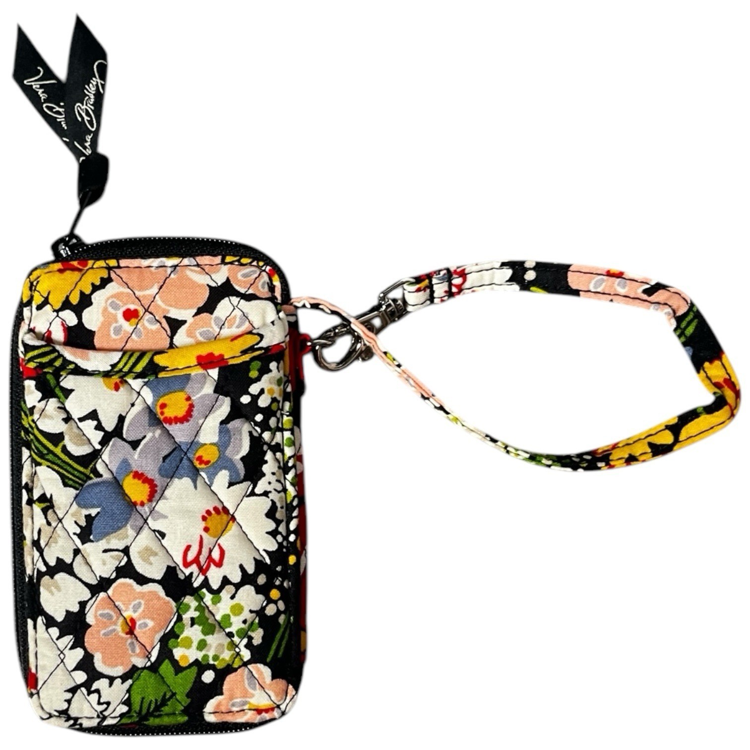 Vera Bradley Bag Floral Wristlet Bag Black Background Bright Floral Prin... - $9.50
