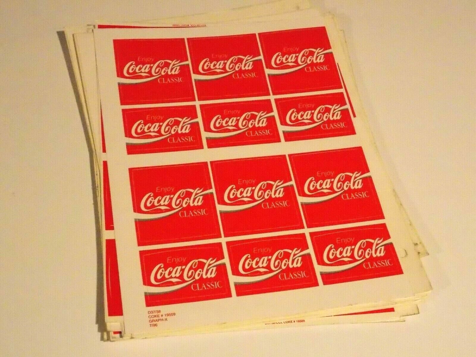 Primary image for 199 Coca Cola Classic Soda Stickers Coca Cola USA Adv Sheet