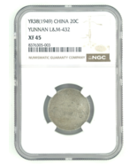 1949 China 20C Silver Yunnan L&amp;M 432 Graded by NGC as XF45 - $9,442.19 MXN