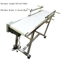 Free shipping 110V 53&#39;&#39;x11.8&quot; PVC stainless Conveyor With Double Guardra... - £480.03 GBP