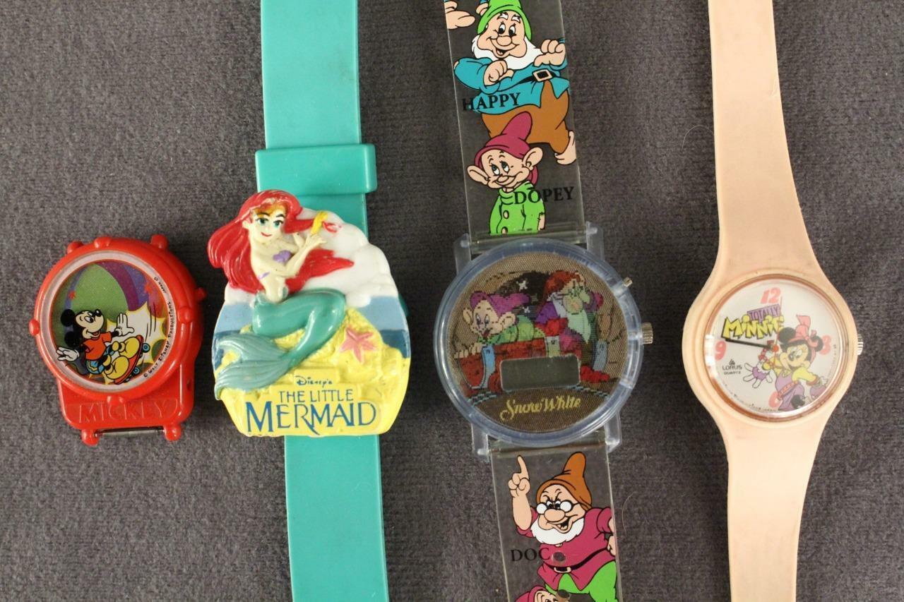 Primary image for WALT DISNEY Jewelry Watch Lot Snow White Little Mermaid Mickey & Minnie Mouse