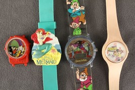 WALT DISNEY Jewelry Watch Lot Snow White Little Mermaid Mickey &amp; Minnie Mouse - £16.08 GBP