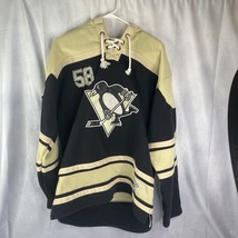 Old Time Hockey Chris Letang #58 Pittsburgh Penguins Hoodie Jersey Sweat... - $55.74