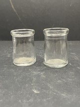 2 Vtg Clear Glass Individual Restaurant Mini Cream Bottle 1.75&quot;  - $185.83 MXN