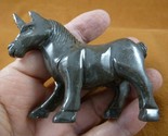 (Y-UNI-401) Gray white Unicorn gemstone wild flying horse SOAPSTONE PERU... - $29.91