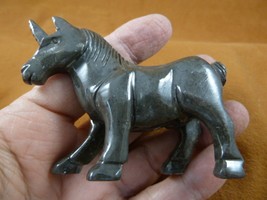 (Y-UNI-401) Gray white Unicorn gemstone wild flying horse SOAPSTONE PERU GEM - £23.90 GBP