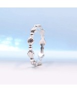 2020 Summer Release 925 Sterling Silver Beaded Seashell Band Ring Woman  - £13.86 GBP