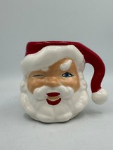 Vintage Winking Santa Ceramic Hot Chocolate Mug Christmas Decor MCM 1960s - £18.03 GBP