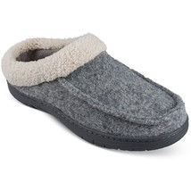 Haggar Mens Faux Fur Slip On Comfort Loafer Slippers, GREY, XXL 13-14 - $44.54