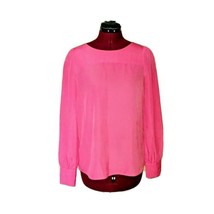 J.CREW Talitha Blouse Pink Size XS Long Pleated Sleeves Keyhole Back Buttons - £18.80 GBP