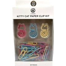 Kitty Cat Paper Clip Kit &amp; Standard Clips , 89 Pieces, U Brand, New - £7.39 GBP